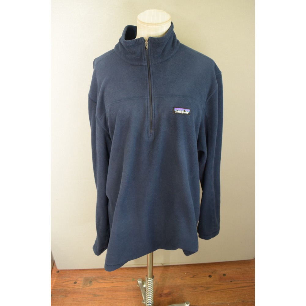 Patagonia Micro D Fleece Pullover XL Navy Blue Quarter Zip Mens Gorpcore Layer